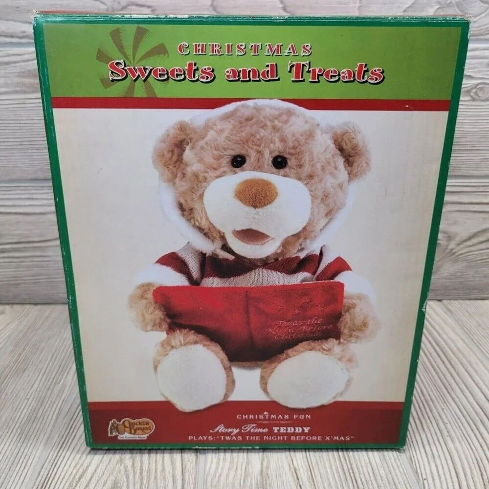 Cracker Barrel Story Time Teddy Bear Animated Twas The Night Before Christmas‎
